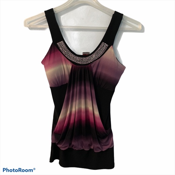 GIDANI OMBRE GEM SLEEVELESS TOP - Picture 1 of 4